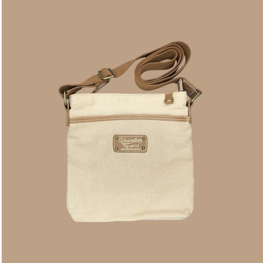 UnionBay Neutral Canvas Crossbody Bag